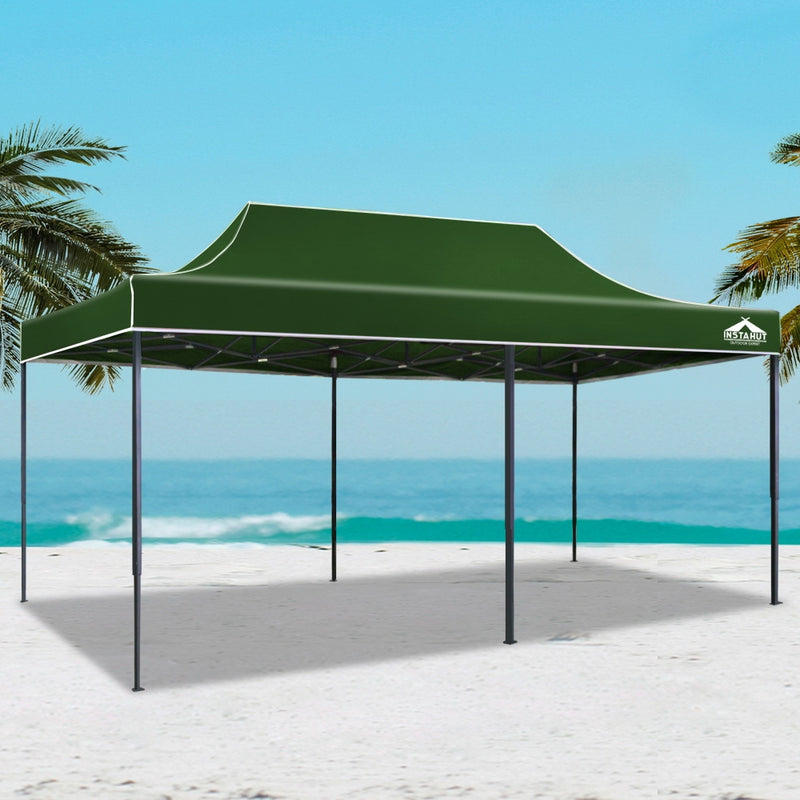 Gazebo Pop Up Marquee 3x6m Outdoor Tent Folding Wedding Gazebos Green