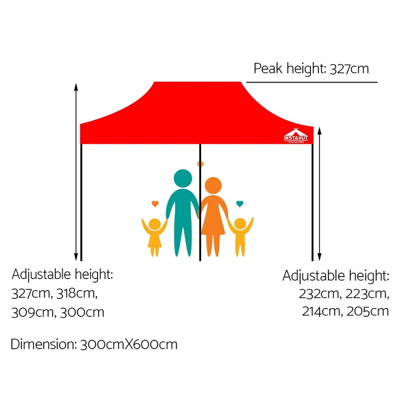 Gazebo Pop Up Marquee 3x6m Outdoor Tent Folding Wedding Gazebos Navy