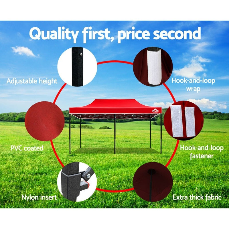 Gazebo Pop Up Marquee 3x6m Outdoor Tent Folding Wedding Gazebos Navy