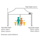 Gazebo Pop Up Marquee 3x6m Outdoor Tent Folding Wedding Gazebos White