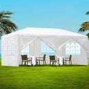 Gazebo 3x6m Outdoor Marquee Side Wall Party Wedding Tent Camping White 6 Panel