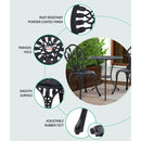 3PC Outdoor Setting Cast Aluminium Bistro Table Chair Patio Black
