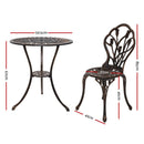 3PC Outdoor Setting Cast Aluminium Bistro Table Chair Patio Bronze