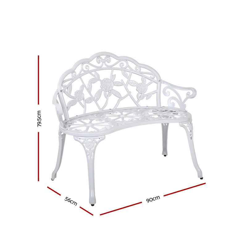 Victorian Garden Bench – White
