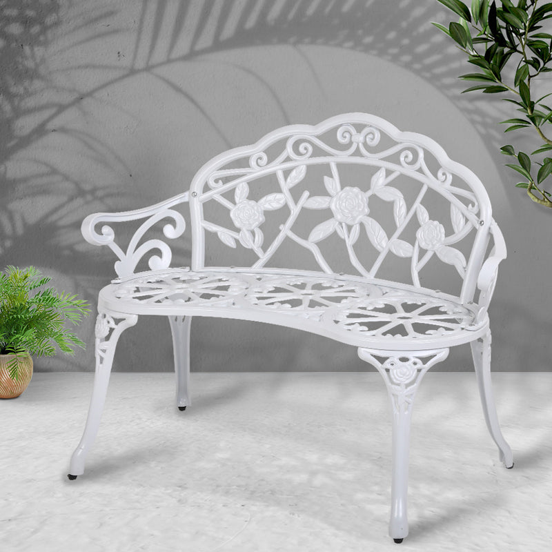 Victorian Garden Bench – White