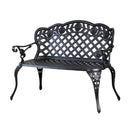 Garden Bench Patio Porch Park Lounge Cast Aluminium Outdoor Furniture