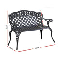 Garden Bench Patio Porch Park Lounge Cast Aluminium Outdoor Furniture