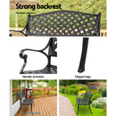 Garden Bench Outdoor Seat Chair Cast Aluminium Park Black