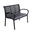 Garden Bench Outdoor Furniture Chair Steel Lounge Backyard Patio Park Black