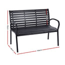 Garden Bench Outdoor Furniture Chair Steel Lounge Backyard Patio Park Black