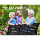 Garden Bench Outdoor Furniture Chair Steel Lounge Backyard Patio Park Black