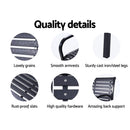 Garden Bench Outdoor Furniture Chair Steel Lounge Backyard Patio Park Black