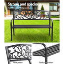 Garden Bench Seat Outdoor Chair Steel Iron Patio Furniture Lounge Porch Lounger Vintage Black