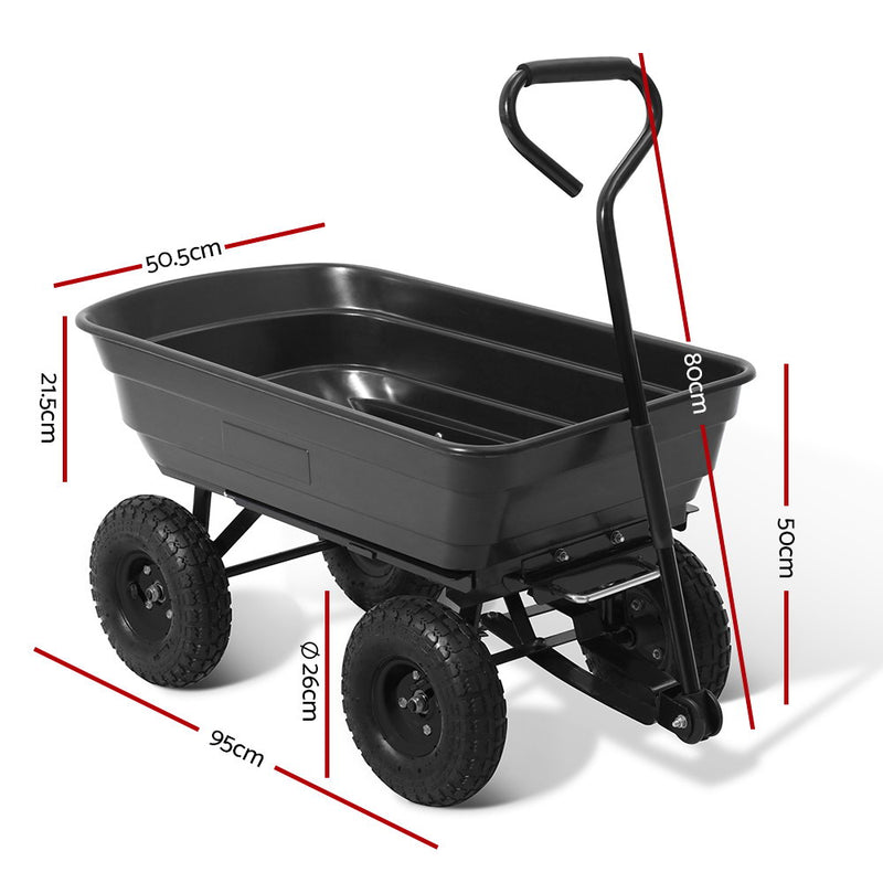 75L Garden Dump Cart - Black