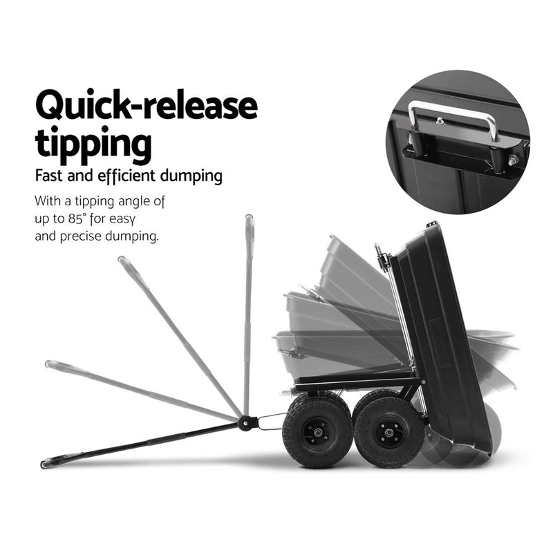 75L Garden Dump Cart - Black