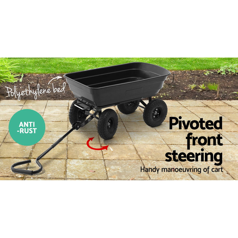 75L Garden Dump Cart - Black