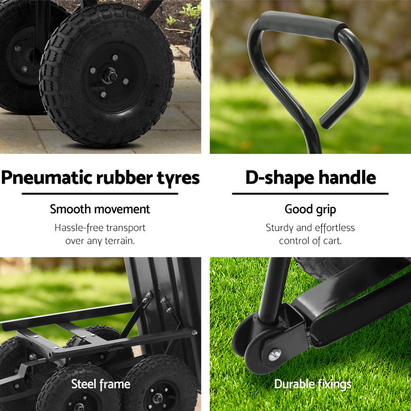 75L Garden Dump Cart - Black