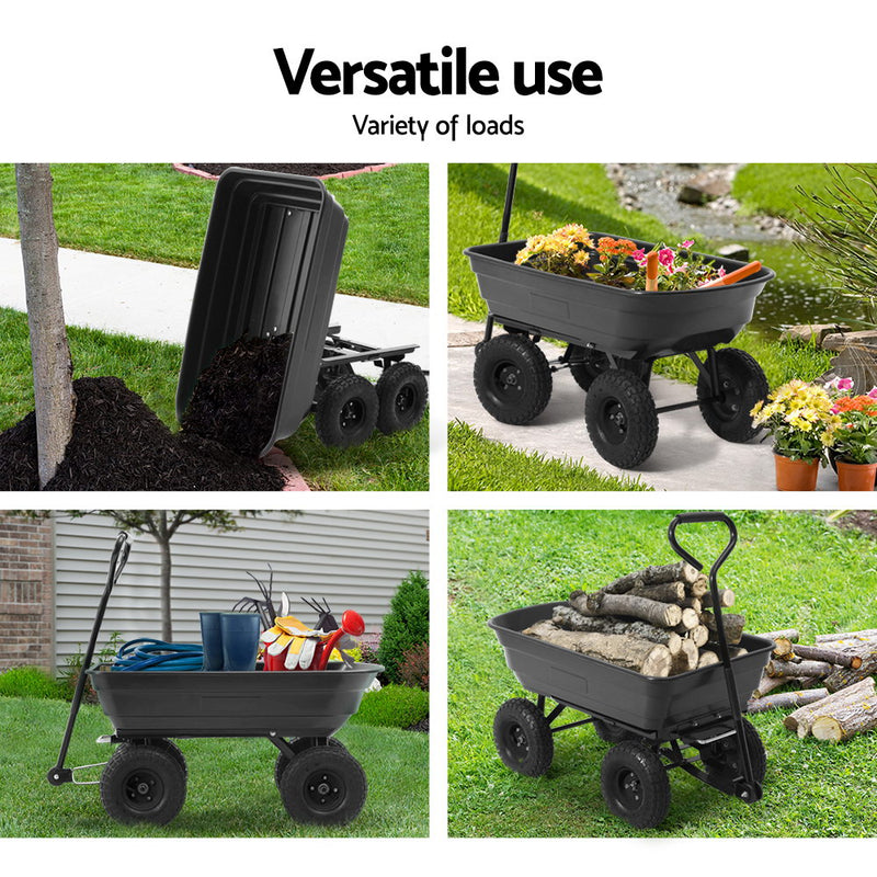 75L Garden Dump Cart - Black