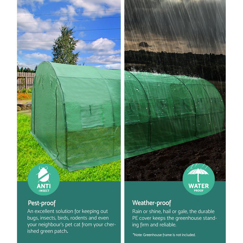 Greenhouse Garden Shed Green House Replacement *Cover Only* 6X3X2M