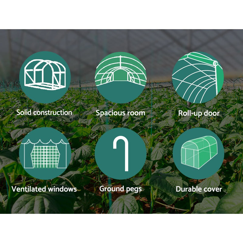 Greenhouse 6MX3M Garden Shed Green House Storage Tunnel Plant Grow