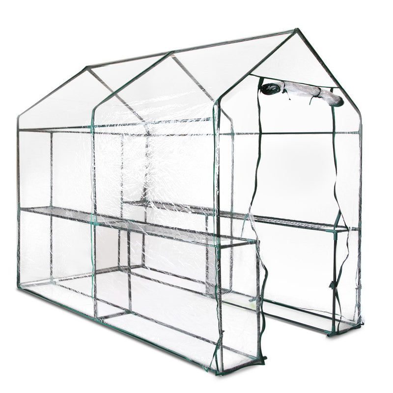Greenhouse Garden Shed Green House 1.9X1.2M Storage Greenhouses Clear