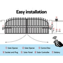 40W Solar Power Swing Gate Opener Auto Electric Remote Control 1000KG