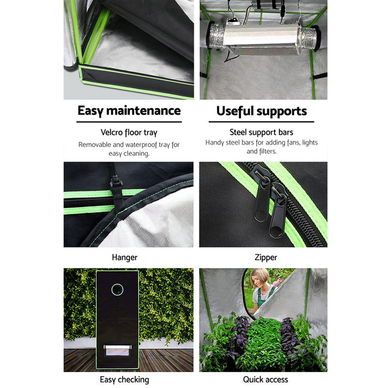 Grow Tents Hydroponics Plant Tarp Shelves Kit 120 x 60 x 120cm