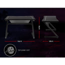 Gaming Desk Home Office Computer Carbon Fiber Style LED Racer Table