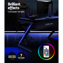 Gaming Desk Home Office Computer Carbon Fiber Style LED Racer Table
