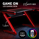 Gaming Desk Study Computer Desktop Carbon Fiber Style LED RGB Racer Table