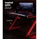 Gaming Desk Study Computer Desktop Carbon Fiber Style LED RGB Racer Table
