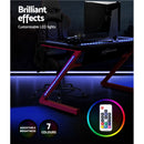 Gaming Desk Study Computer Desktop Carbon Fiber Style LED RGB Racer Table