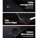Gaming Desk Home Office Computer Carbon Fiber Style LED Racer Table Black