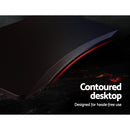 Gaming Desk Home Office Carbon Fiber Computer Table Racer Desks Black Red