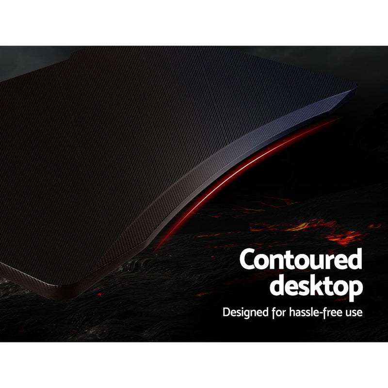 Gaming Desk Home Office Carbon Fiber Computer Table Racer Desks Black Red