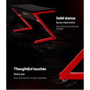 Gaming Desk Home Office Carbon Fiber Computer Table Racer Desks Black Red