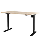 Electric Motorised Height Adjustable Standing Desk - Black Frame with 100cm Natural Oak Top