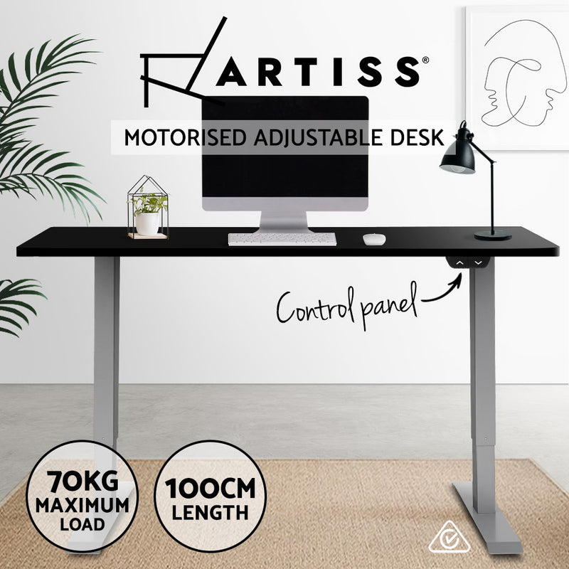 Height Adjustable Standing Desk Motorised Electric Frame Riser Laptop Computer 100cm