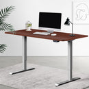 Standing Desk Sit Stand Table Height Adjustable Motorised Electric Grey Frame 120cm Walnut