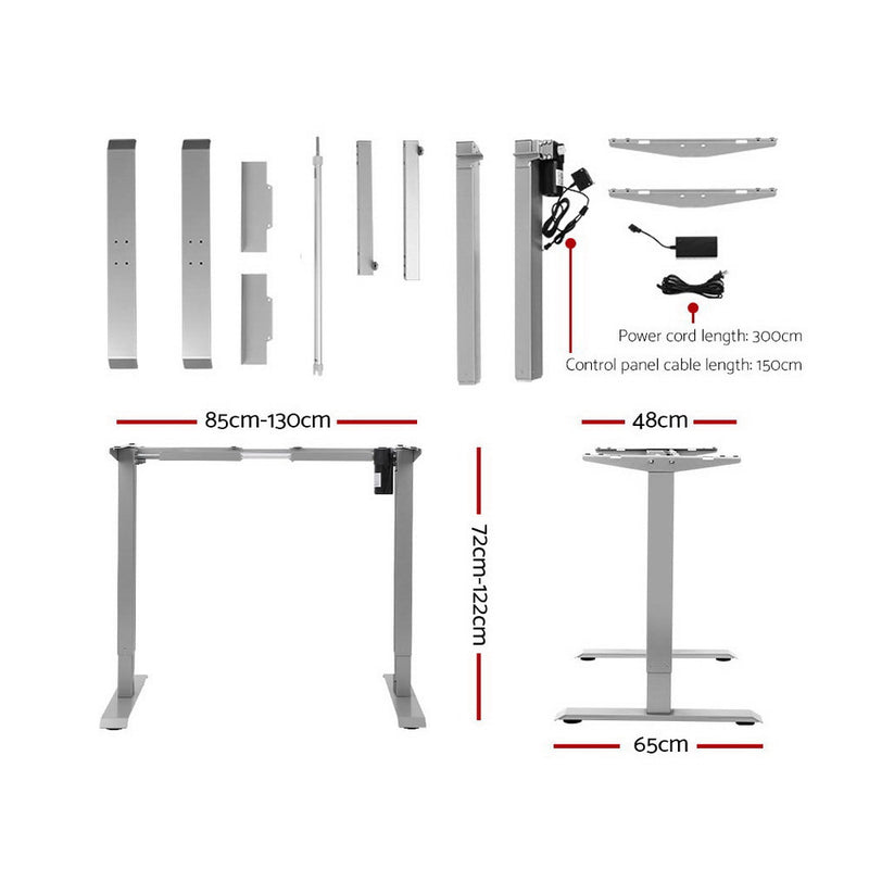 Standing Desk Height Adjustable Sit Stand Laptop Computer Table Motorised Electric Frame Riser 140cm