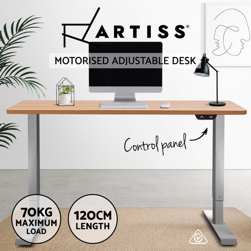 Standing Desk Height Adjustable Sit Stand Laptop Computer Table Motorised Electric Frame Riser 140cm