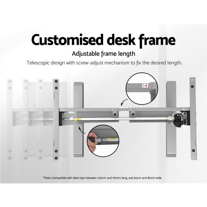 Standing Desk Height Adjustable Sit Stand Laptop Computer Table Motorised Electric Frame Riser 140cm