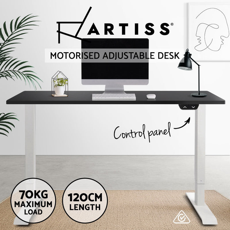 Standing Desk Motorised Electric Adjustable Sit Stand Table Riser Computer Laptop Stand 120cm