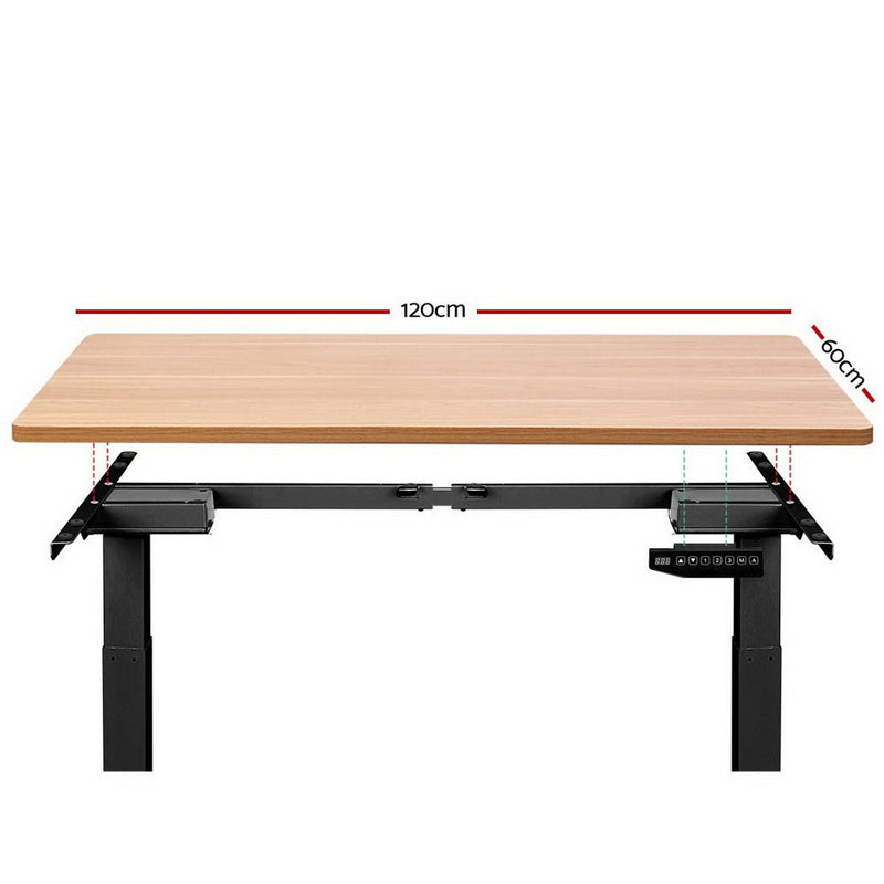 Standing Desk Sit Stand Motorised Electric Computer Laptop Table 120cm Dual Motor