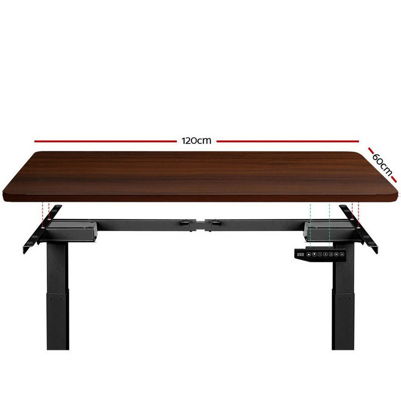 Standing Desk Sit Stand Motorised Electric Frame Computer Laptop Table 120cm Dual Motor