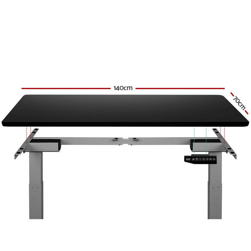 Standing Desk Motorised Sit Stand Table Riser Adjustable Computer Laptop Desks Dual Motors 140cm