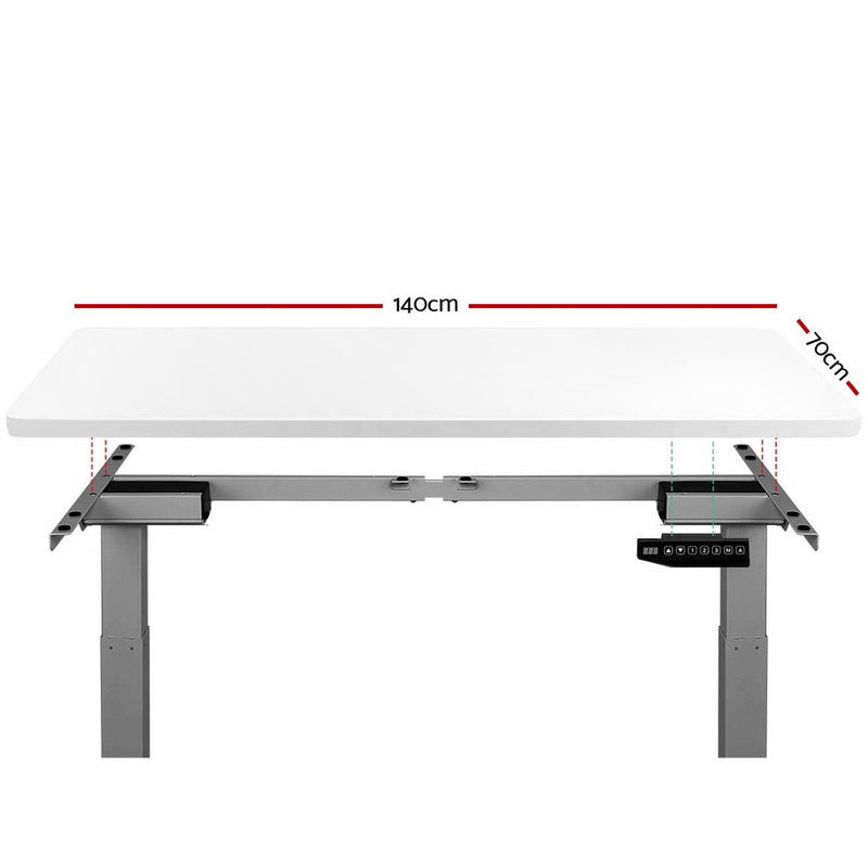Sit Stand Standing Desk Motorised Electric Adjustable Laptop Computer Table Dual Motors 140cm