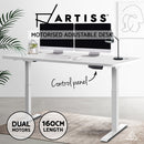 Electric Motorised Height Adjustable Standing Desk - White Frame with 160cm White Top