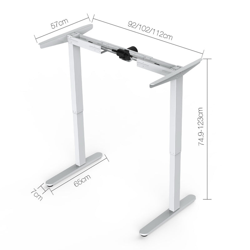 Motorised Height Adjustable Standing Desk - White