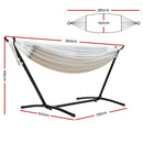 Camping Hammock With Stand Cotton Rope Lounge Hammocks Outdoor Swing Bed